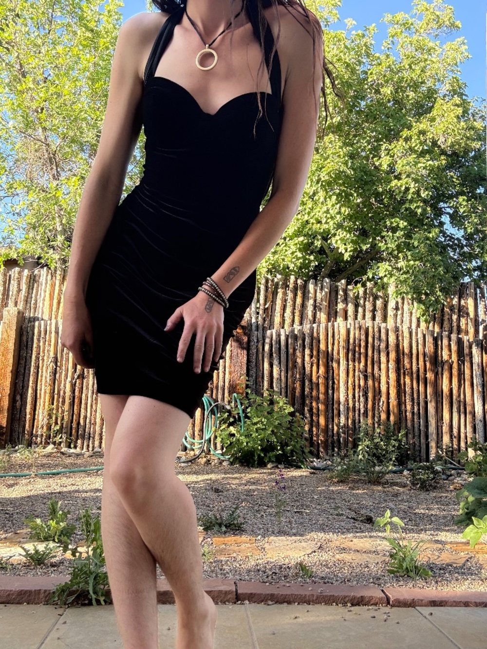 Velvet/Silk Guess Corset Halter Dress